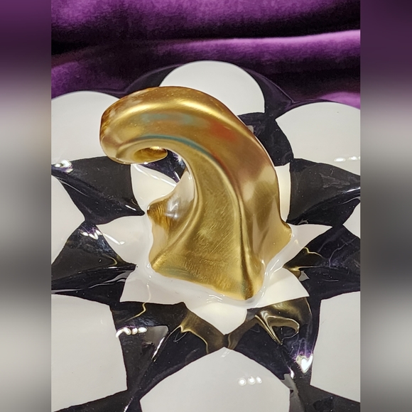 Black and White Plaid Ceramic Pumpkin - Picture 5 of 5